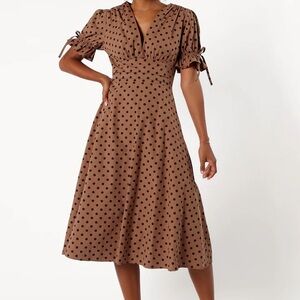 petal & pup polka dot puff sleeve dress